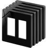imageBESTTEN 5 Pack 2Gang Black Screwless Wall Plate Decor Outlet Cover Decorative Switch Cover Unbreakable Polycarbonate Switch Plate H469quot x W291quot GlossStandard Size Gloss Black