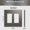 imageBESTTEN 5 Pack 2Gang Matte Brown Screwless Wall Plate Decorator Outlet Cover Signature Collection USWP8 Series H469 x W473 for Light Switch Dimmer Receptacle