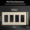 imageBESTTEN 5 Pack 3 Gang Brown Screwless Wall Plate Decorator Outlet Cover Switch Plate Signature Collection USWP8 Series H469 x W654Champagne Gold