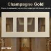 imageBESTTEN 5 Pack 3 Gang Brown Screwless Wall Plate Decorator Outlet Cover Switch Plate Signature Collection USWP8 Series H469 x W654Champagne Gold