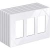 imageBESTTEN 5 Pack 3 Gang Brown Screwless Wall Plate Decorator Outlet Cover Switch Plate Signature Collection USWP8 Series H469 x W654Gloss Snow White