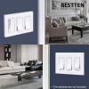 imageBESTTEN 5 Pack 3 Gang Brown Screwless Wall Plate Decorator Outlet Cover Switch Plate Signature Collection USWP8 Series H469 x W654Gloss Snow White
