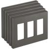 imageBESTTEN 5 Pack 3 Gang Brown Screwless Wall Plate Decorator Outlet Cover Switch Plate Signature Collection USWP8 Series H469 x W654Matte Brown