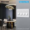 imageBESTTEN 5 Pack 3 Gang Brown Screwless Wall Plate Decorator Outlet Cover Switch Plate Signature Collection USWP8 Series H469 x W654Matte Snow White