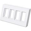 imageBESTTEN 5 Pack 3 Gang Brown Screwless Wall Plate Decorator Outlet Cover Switch Plate Signature Collection USWP8 Series H469 x W654Matte Snow White