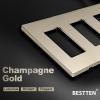 imageBESTTEN 5 Pack 3 Gang Champagne Gold Screwless Wall Plate Signature Collection Golden Decorator Outlet Cover H469 x W654 for Light Switch Dimmer Receptacle