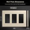 imageBESTTEN 5 Pack 3 Gang Champagne Gold Screwless Wall Plate Signature Collection Golden Decorator Outlet Cover H469 x W654 for Light Switch Dimmer Receptacle