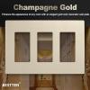 imageBESTTEN 5 Pack 3 Gang Champagne Gold Screwless Wall Plate Signature Collection Golden Decorator Outlet Cover H469 x W654 for Light Switch Dimmer Receptacle