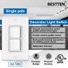 imageBESTTEN 5 Pack Double Light Switch Single Pole Combination Decorator Interrupters 15A 120V inWall OnOff Switch Dual Paddle Rockers Wallplate Included UL Listed White10