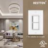 imageBESTTEN 5 Pack Double Light Switch Single Pole Combination Decorator Interrupters 15A 120V inWall OnOff Switch Dual Paddle Rockers Wallplate Included UL Listed White10
