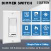 imageBESTTEN 6 Pack Dimmer Light Switch LED Dimmer Switch SinglePole or 3Way for Dimmable LED Halogen and Incandescent Bulbs 120V Wall Plate Included UL Listed WhiteWhite