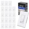 imageBESTTEN 6 Pack Dimmer Light Switch LED Dimmer Switch SinglePole or 3Way for Dimmable LED Halogen and Incandescent Bulbs 120V Wall Plate Included UL Listed WhiteWhite