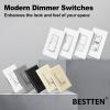 imageBESTTEN 6 Pack Dimmer Light Switch LED Dimmer Switch SinglePole or 3Way for Dimmable LED Halogen and Incandescent Bulbs 120V Wall Plate Included UL Listed WhiteWhite