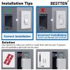 imageBESTTEN 6 Pack Dimmer Wall Light Switch Compatible with Dimmable LED CFL Incandescent and Halogen Bulb Single Pole or 3Way Dimmer Switches 120VAC Decorator Wall Plate Included BlackBlack