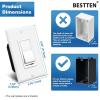 imageBESTTEN 6 Pack Dimmer Wall Light Switch Compatible with Dimmable LED CFL Incandescent and Halogen Bulb Single Pole or 3Way Dimmer Switches 120VAC Decorator Wall Plate Included BlackWhite