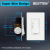 imageBESTTEN 6 Pack Super Slim Digital Dimmer Light Switch Quiet Rocker Single Pole or 3 Way Dimmable Switch for Dimmable LED CFL Incandescent Halogen ETL Listed White10