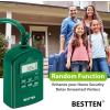imageBESTTEN 7 Day Outdoor Digital Programmable Timer with Clock and Push Button Countdown Timer with Dual Grounded Outlets Weatherproof Green ETL ListedGreen