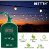 imageBESTTEN 7 Day Outdoor Digital Programmable Timer with Clock and Push Button Countdown Timer with Dual Grounded Outlets Weatherproof Green ETL ListedGreen
