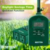 imageBESTTEN 7 Day Outdoor Digital Programmable Timer with Clock and Push Button Countdown Timer with Dual Grounded Outlets Weatherproof Green ETL ListedGreen