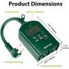 imageBESTTEN 7 Day Outdoor Digital Programmable Timer with Clock and Push Button Countdown Timer with Dual Grounded Outlets Weatherproof Green ETL ListedGreen