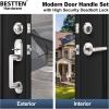 imageBESTTEN Front Entry Door Handle Set Heavy Duty Handleset with Single Cylinder Keyed Entry Deadbolt Lock ampamp Reversible Door Lever Satin Nickel
