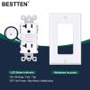 imageBESTTEN GFCI Outlet 15 Amp with Super Slim Design GFI Electrical Outlet with LED Indicator NonTamperResistant GFCI Receptacle Wallplate Included ETL Certified 10 Pack White20 Amp