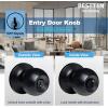 imageBESTTEN Keyed Entry Door Knob with Lock Interior and Exterior Door Lock Standard Ball Satin NickelMatte Black