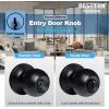 imageBESTTEN Keyed Entry Door Knob with Lock Interior and Exterior Door Lock Standard Ball Satin NickelMatte Black