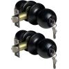 imageBESTTEN Keyed Entry Door Knob with Lock Interior and Exterior Door Lock Standard Ball Satin NickelMatte Black