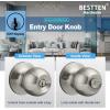 imageBESTTEN Keyed Entry Door Knob with Lock Interior and Exterior Door Lock Standard Ball Satin NickelSatin Nickel