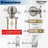 imageBESTTEN Keyed Entry Door Knob with Lock Interior and Exterior Door Lock Standard Ball Satin NickelSatin Nickel