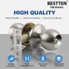 imageBESTTEN Keyed Entry Door Knob with Lock Interior and Exterior Door Lock Standard Ball Satin NickelSatin Nickel