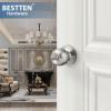 imageBESTTEN Keyed Entry Door Knob with Lock Interior and Exterior Door Lock Standard Ball Satin NickelSatin Nickel