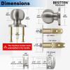 imageBESTTEN Keyed Entry Door Knob with Lock Interior and Exterior Door Lock Standard Ball Satin NickelSatin Nickel