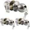 imageBESTTEN Keyed Entry Door Knob with Lock Interior and Exterior Door Lock Standard Ball Satin NickelSatin Nickel