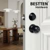 imageBESTTEN Keyed Same Exterior Door Knob and Single Cylinder Deadbolt Combo Set Keyed Alike Entry Door Knobs with Lock and Keys for Entrance and Front Door Satin NickelMatte Black
