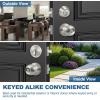 imageBESTTEN Keyed Same Exterior Door Knob and Single Cylinder Deadbolt Combo Set Keyed Alike Entry Door Knobs with Lock and Keys for Entrance and Front Door Satin NickelSatin Nickel
