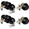 imageBESTTEN Keyed Same Exterior Door Knob and Single Cylinder Deadbolt Combo Set Keyed Alike Entry Door Knobs with Lock and Keys for Entrance and Front Door Satin NickelMatte Black
