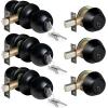 imageBESTTEN Keyed Same Exterior Door Knob and Single Cylinder Deadbolt Combo Set Keyed Alike Entry Door Knobs with Lock and Keys for Entrance and Front Door Satin NickelMatte Black