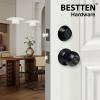 imageBESTTEN Keyed Same Exterior Door Knob and Single Cylinder Deadbolt Combo Set Keyed Alike Entry Door Knobs with Lock and Keys for Entrance and Front Door Satin NickelMatte Black