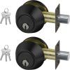imageBESTTEN Keyed Same Exterior Door Knob and Single Cylinder Deadbolt Combo Set Keyed Alike Entry Door Knobs with Lock and Keys for Entrance and Front Door Satin NickelMatte Black