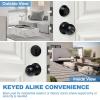 imageBESTTEN Keyed Same Exterior Door Knob and Single Cylinder Deadbolt Combo Set Keyed Alike Entry Door Knobs with Lock and Keys for Entrance and Front Door Satin NickelMatte Black