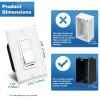 imageBESTTEN Matte Silver Dimmer Light Switch Single Pole or 3Way Compatible with Dimmable LED CFL Incandescent and Halogen Bulb 120VAC Signature Collection Series UL ListedWhite