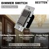 imageBESTTEN Matte Silver Dimmer Light Switch Single Pole or 3Way Compatible with Dimmable LED CFL Incandescent and Halogen Bulb 120VAC Signature Collection Series UL ListedMatte Brown