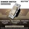 imageBESTTEN Matte Silver Dimmer Light Switch Single Pole or 3Way Compatible with Dimmable LED CFL Incandescent and Halogen Bulb 120VAC Signature Collection Series UL ListedChampagne Gold