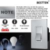 imageBESTTEN Matte Silver Dimmer Light Switch Single Pole or 3Way Compatible with Dimmable LED CFL Incandescent and Halogen Bulb 120VAC Signature Collection Series UL ListedMatte Silver