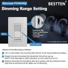 imageBESTTEN Matte Silver Dimmer Light Switch Single Pole or 3Way Compatible with Dimmable LED CFL Incandescent and Halogen Bulb 120VAC Signature Collection Series UL ListedMatte Silver