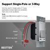 imageBESTTEN Matte Silver Dimmer Light Switch Single Pole or 3Way Compatible with Dimmable LED CFL Incandescent and Halogen Bulb 120VAC Signature Collection Series UL ListedMatte Silver