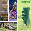 imageBESTTEN Outdoor Power Strip with Covers and Overload Protection Switch Double Sided 6Outlet Yard Power Stake with 9Foot Long Extension Cord ETL Certified Green6 Outlets  9ft