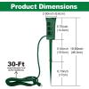 imageBESTTEN Outdoor Power Strip with Covers and Overload Protection Switch Double Sided 6Outlet Yard Power Stake with 9Foot Long Extension Cord ETL Certified Green3 Outlets  30ft